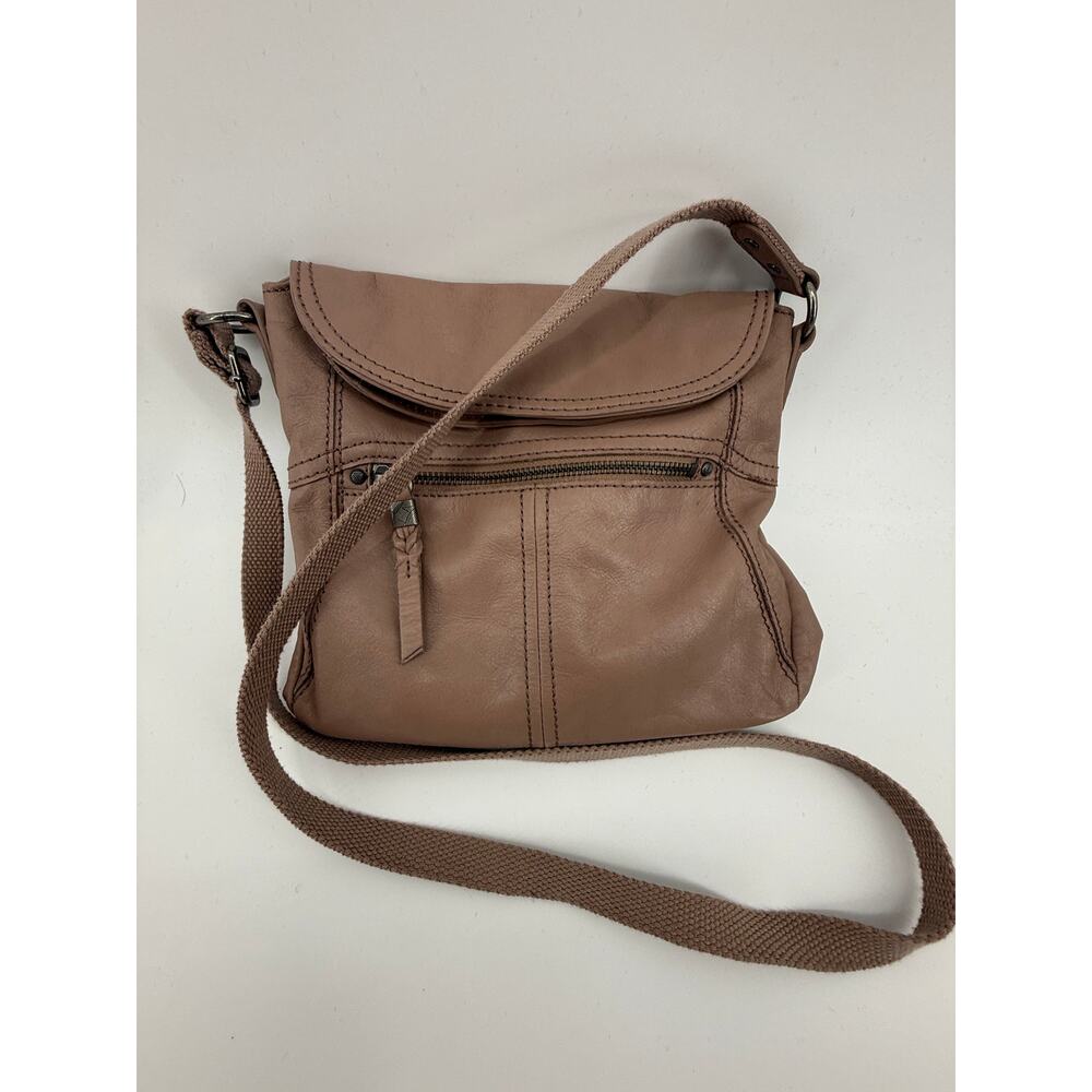 Happy & Free Boho Leather Crossbody Bag Taupe Slouchy Festival Purse